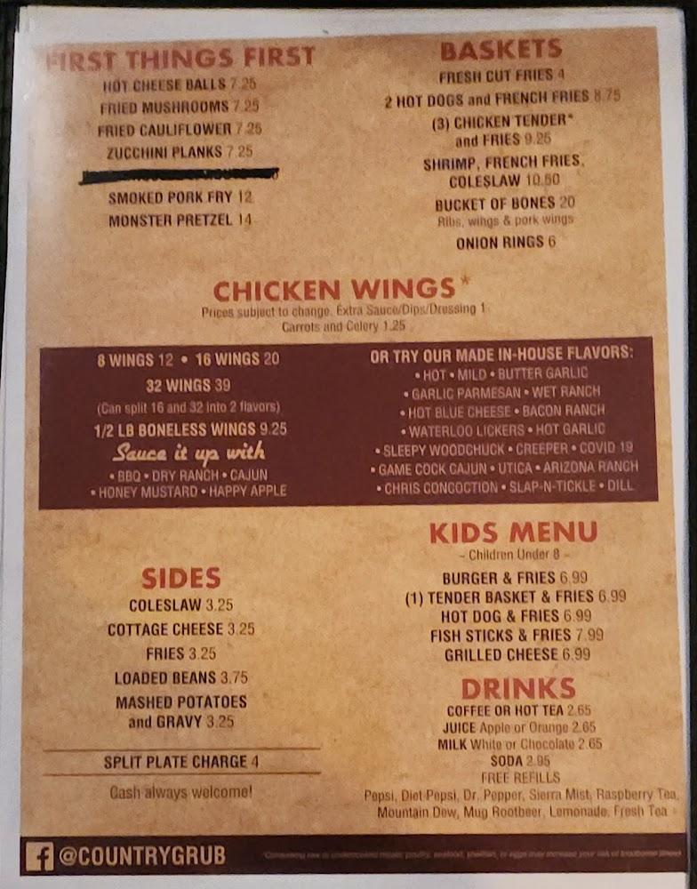 Country Grub Menu image 2
