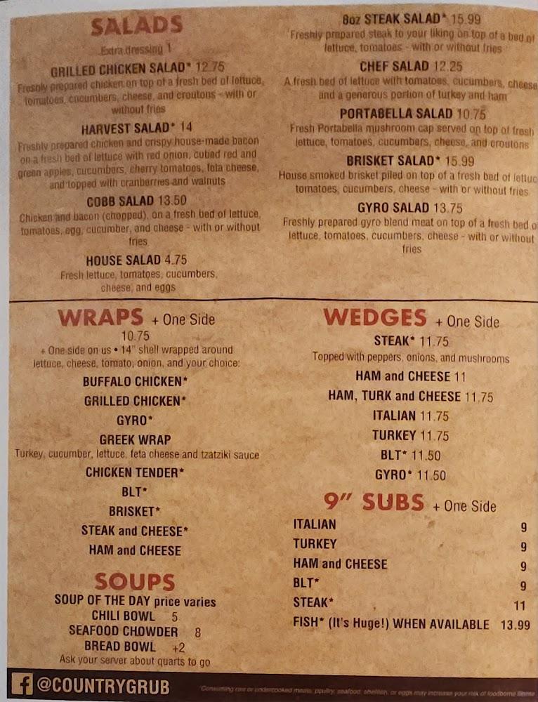 Country Grub Menu image 3